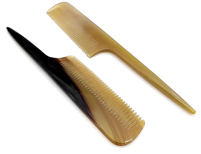 Image of SOFIYA CRAFT Ox Horn Comb Handmade Anti Static Natural Fine Horn Comb With smooth Handle- Professional Detangling Massage Fine tooth Comb A Great Gift - (9 inch) (9 - INCH)