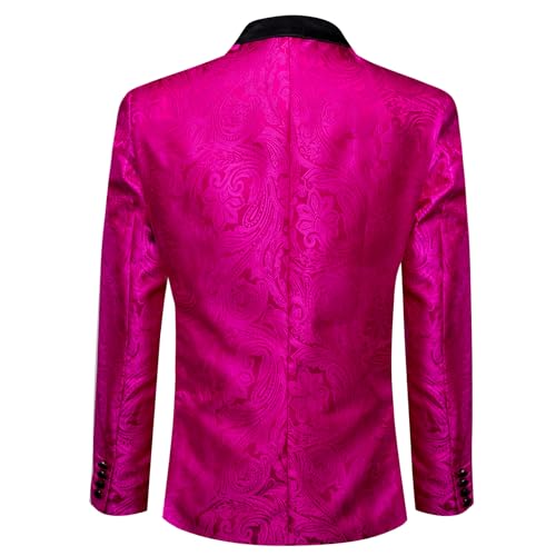 Image of Barry. Wang Men's Sport Coats & Blazers Flower Suit Jacket 1 Button Paisley Tuxedo Mardi Gras Carnival Parade Gift