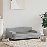 vidaXL Hundebett, Hundekissen mit weicher Polsterung, Hundesofa Hundecouch für kleine Hunde Haustiere, Haustierbett Katzenbett, Hellgrau Samt