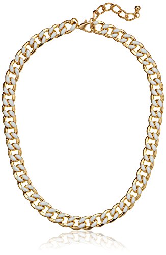 Amazon Collection Enamel Accents Chain Link Necklace, 18