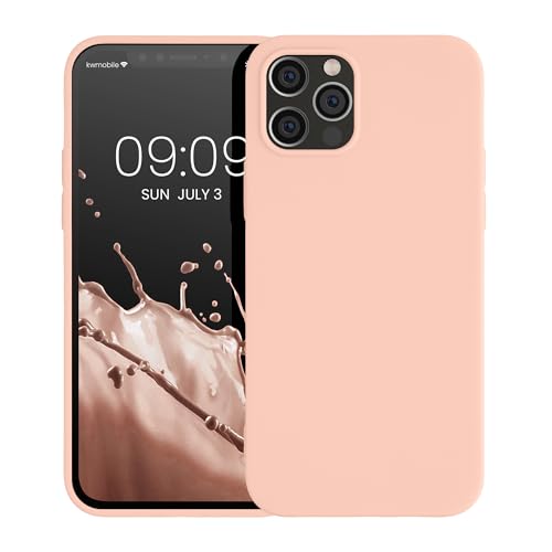 kwmobile Case Compatible with Apple iPhone 12 / iPhone 12 Pro Case - Soft Slim Protective TPU Silicone Cover - Pastel Peach by kwmobile - Image 8