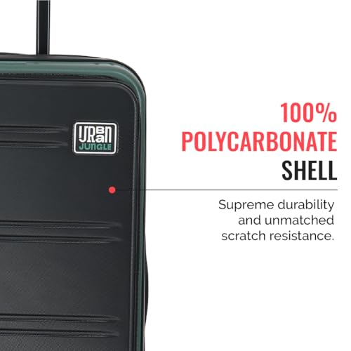 Image of Urban Jungle by Safari Hold-All Premium Top-Open Trolley Bag Set of 2, Cabin & Medium Luggage, Hardside Polycarbonate Suitcase with 8 Silent Wheels and TSA Lock (Green)