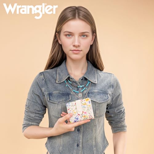 Image of Montana West X Wrangler Womens Small Wallet Bifold Slim Card Wallet RFID Minimalist Cash Organizers with Zipper Coin Pocket