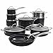 ProCook Professional Ceramic - Batterie de Cuisine Antiadhésive Compatible Tous Feux Dont Induction - 10 Pièces - Casseroles Marmite Sauteuse Poêle & Panier Vapeur - Couvercles