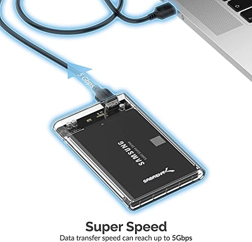 Caja externa transparente para disco SATA 2.5" USB 3.0 miniatura 6