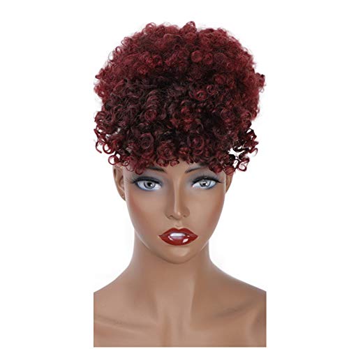 Extensions de cheveux crépus et bouclés avec cordon de serrage pour queue de cheval Noir Cover