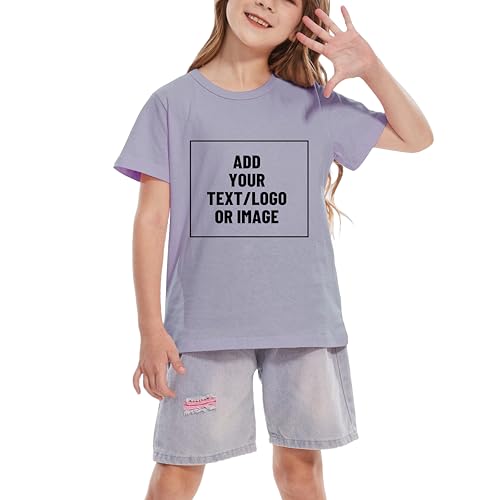 Mowbeat Custom T Shirts for Kids Customizable Girls Top Boys Personalized Shirt Design Your Own Image Photo Text Tee