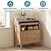 UbabyNest Changing Table Dresser with Foldable Tabletop, Baby Dresser with 2 Wide Drawers & Open Storage Space, Modern Diaper Changing Station, Perfect for Nursery, Natural Wood (Pad Not Included)