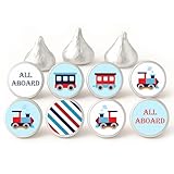 All Aboard Train Labels for Hershey Kisses Chocolates - Locomotive Candy Sticker Favors - Set of 240