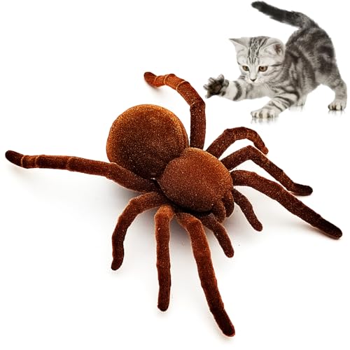 Escomdp Electric Spider Tarantula Animal Toy Realistic Vibrate Move Pets Cat Dog Puppy Teasing Scary Prank Toys Kids Gifts