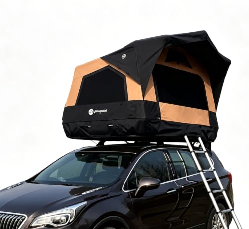 TentHome Tente de Toit pour Voiture Gonflable, Oxford 300D Enduit Noir UPF50+, Tente Gonflable de Camping avec Ouverture pour Climatiseur et Housse Anti-poussière Fournie, Etanche, Résistante au Vent