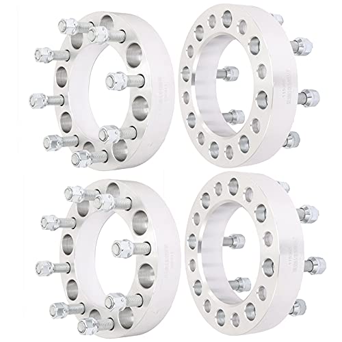 ECCPP 4x 8 lug 1.5  Wheel Spacer Adapters 8x6.5 to 8x6.5 8x165.1mm to 8x165.1mm 126.15 mm CB fit for Chevy Silverado 1500 for GMC Sierra 1500HD 2500HD 3500HD 14x1.5