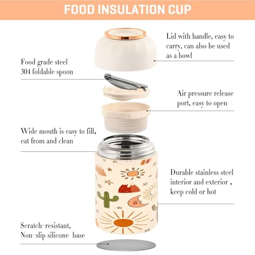 Termo para comida de 500ml con cactus para llevar el almuerzo caliente a la oficina 5
