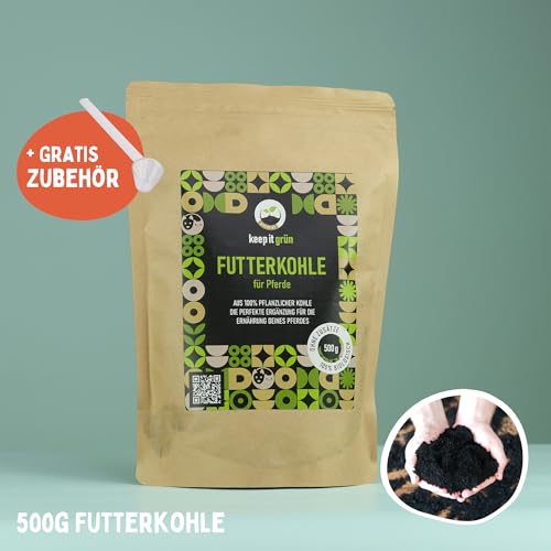 Futterkohle für Pferde 500g – 100% pflanzlich & naturbelassen | Premium Kohlegranulat zur täglichen Fütterung | staubarm & geruchsneutral | hochwertige Ergänzung für ausgewogene Pferdeernährung