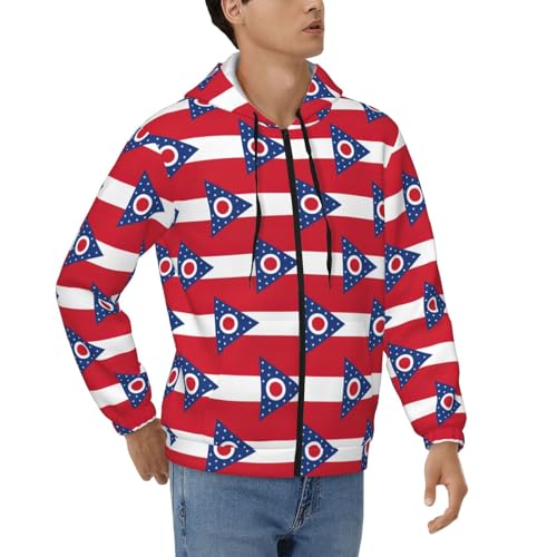 Sweat à capuche zippé homme Ohio pour lutter contre le froid avec cordon ajustable