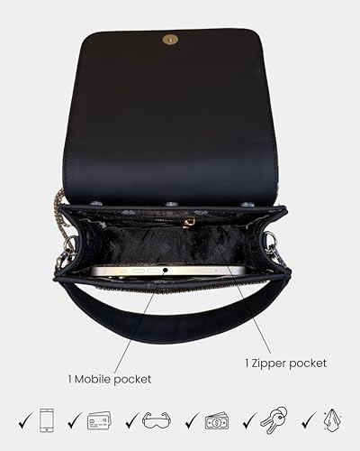 Image of Customized Sling Bag for Women Lite Edition| Interchangeable Flap Handbag (4 Flap Options) |HD Printed PU Leather Designer Crossbody Bag with Personalized Name| Chain Strap & Handle