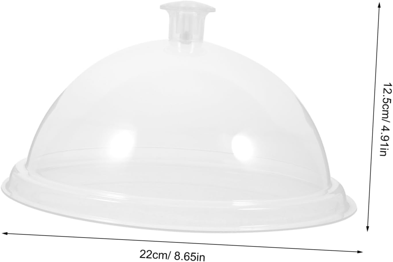 2-pack Transparent Food Cover 8.66in Plastic Plate Dome Covers Portable Food Cover for Indoor Outdoor Dining Keeps from Dishes and Fruits