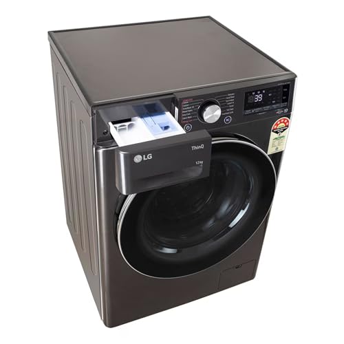 Image of LG 12 Kg 5 Star AI Direct Drive Fully Automatic Front Load Washing Machine (FHP1412Z9B, Platinum Black, TurboWash 360, Steam, Wi-Fi,)