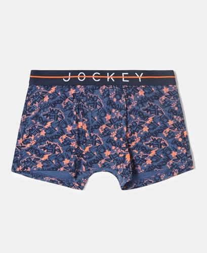 Image of Jockey NB02 Boy's Super Combed Cotton Elastane Stretch Printed Trunk with Front Open Fly and Ultrasoft Waistband (Pack of 2)