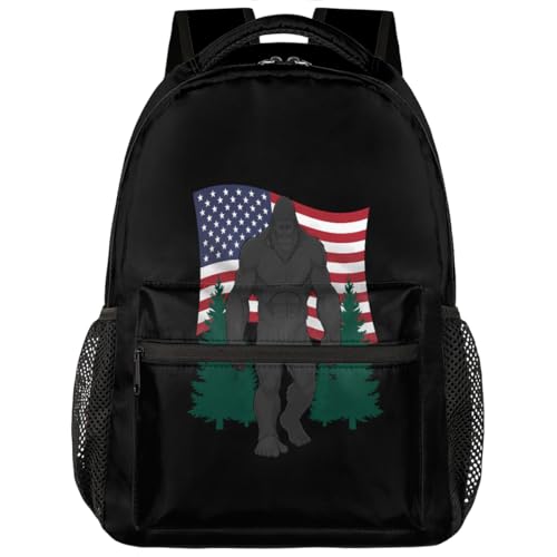 Mochila para laptop 15.6 Bigfoot y bandera americana ligera para universidad