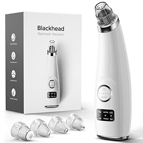 Blackhead Vacuum Remover Acne Remover,Facial Pore Cleanser Electric Acne Comedone, 3 Adjustable Suction Power, USB Rechargeable, LED Screen Blackhead Extractor Tool for Women and Men