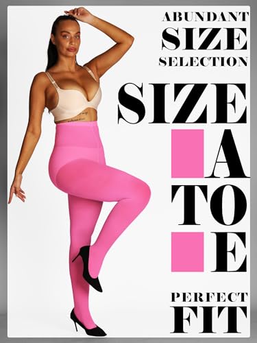 Image of HONENNA Semi Opaque Silky Women Pantyhose Tights, 20+ Colors Invisibly Toe Reinforced 60 Den Size A-E