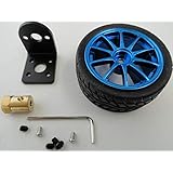 φ65mm×25mm 軸4mm 工作用タイヤ モーター固定L字材含む 1個入 ＜tai-008＞