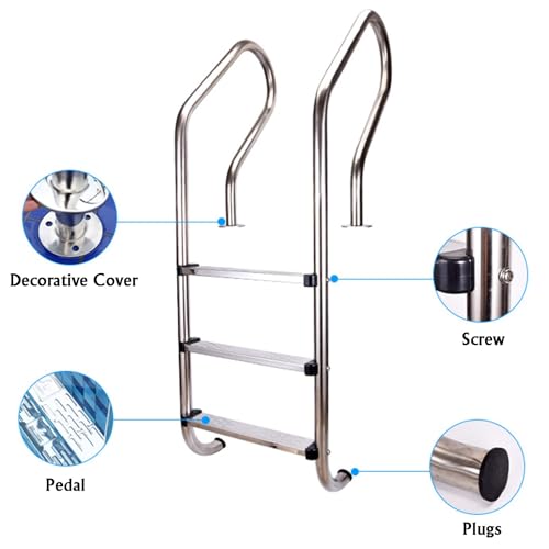 Escalera para piscina 2 peldaños acero inoxidable miniatura 5