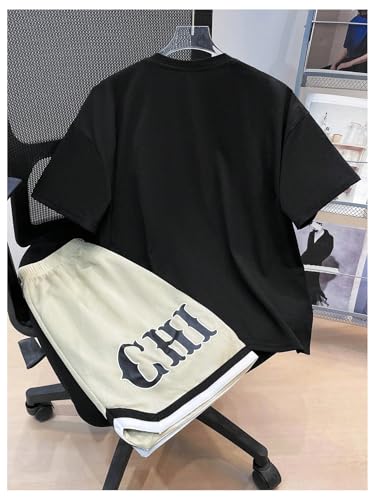 Boy's 2 Piece Athletic Set Cute Short Sleeve Graphic Tees & Basketball Shorts Casual Outfits2