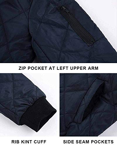 Gafeng Mens Flight Bomber Diamond Quilted Jacket Lightweight Varsity Jackets Winter Warm Padded Coats Outwear3