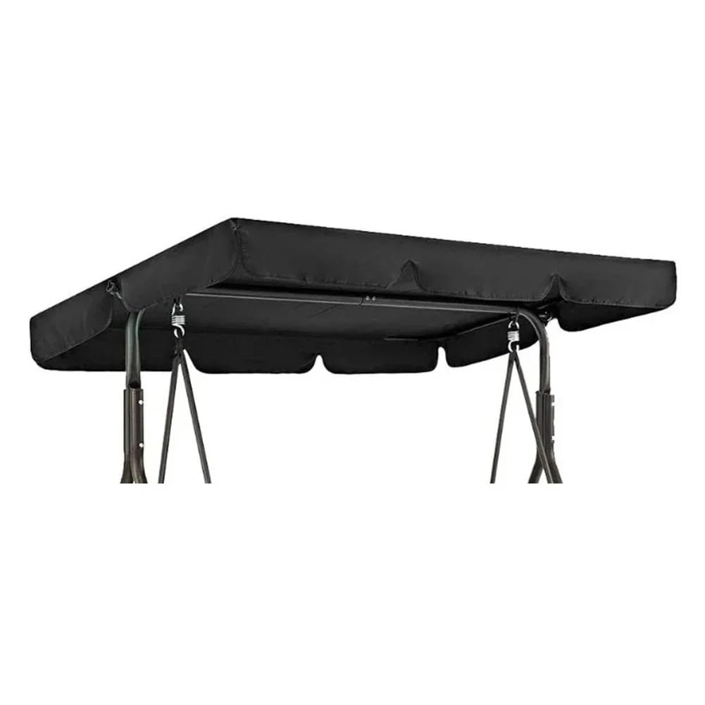 Copertura Amaca Tenda da Sole per Altalena da Giardino Impermeabile, Copertura per Tetto, per Altalena da Giardino, Tenda da Sole per Altalena da Giardino Copri Dondolo(Black 195x125x15cm)