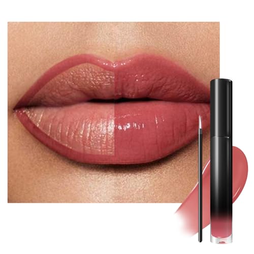 Image of evpct Dirty Pink Shiny Longwear No-Budge Liquid Lip Color Lipstick Makeup, Highly Pigmented Color Instant Shine, Waterproof Long Lasting Lipstick for Women, Lip Stain Gloss with Lip Liner Brush, 08#