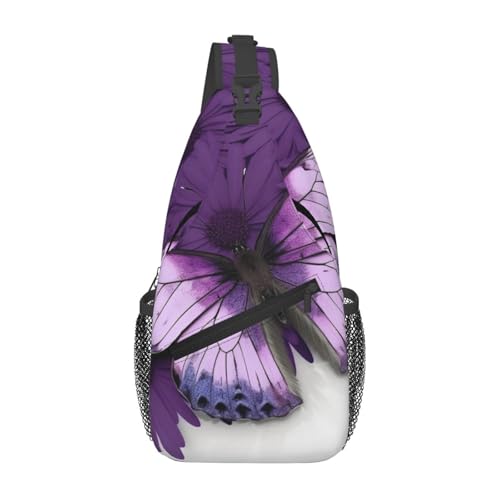 Bolso Cruzado Masculino Tipo Bandolera con Estampado de Mariposa