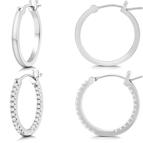 Gacimy Hoop Earrings for Women, 14K Gold Plated Hoops with 925 Sterling Silver Post