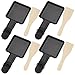 4PCS Coupelle Raclette Barbecue et 4PCS Spatules à Raclette en Bois Poêlon Raclette Grill Revêtement Antiadhésif en Fonte Mini Assiette avec Poignée Isolée