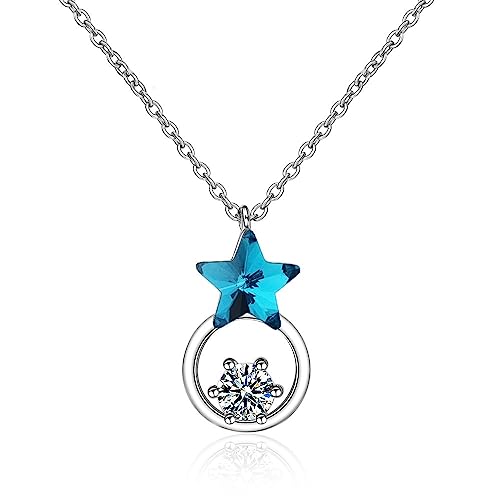 Collier chaîne femme avec zircone bleue une idée cadeau idéale