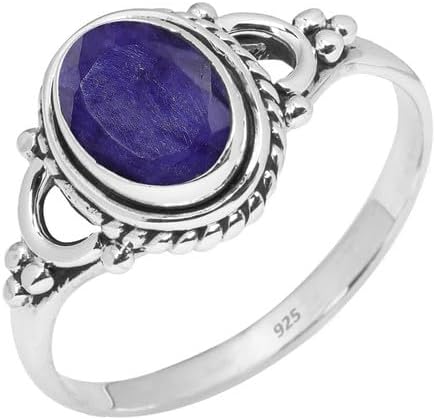 Miniatura 6 de Anillos de piedras preciosas naturales - Anillo de plata de ley 925 para mujeres y niñas, regalo de Navidad