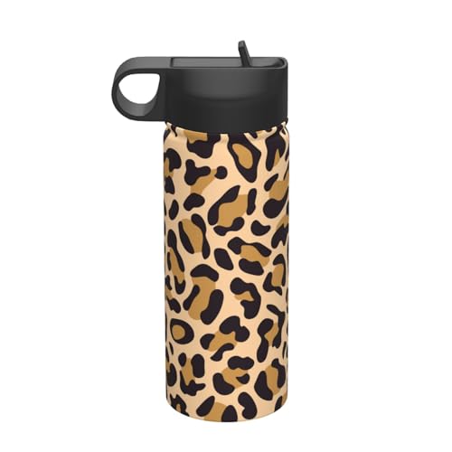 魔法瓶 豹柄 ヒョウ柄 紋 水筒 530ml タンブラー ステンレスボトル コーヒーカップ ウォーターボトル ストロー付き 大容量 真空断熱 保温保冷 子供 通勤 通学 登山 旅行 スポーツ かわいい おしゃれ プレゼント