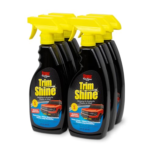 Stoner Car Care 92034-6PK Trim Shine – Black Trim and Plastic Restorer for Cars – Vinyl and Plastic Trim Protectant Coating for Interior and Exterior Use – Water-Based Formula – 22 fl oz (Pack of 6)