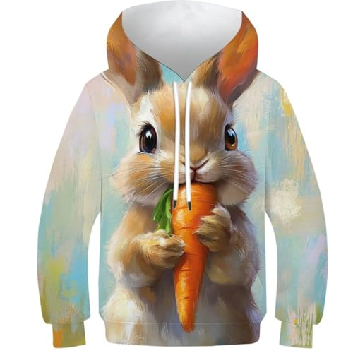 Sweat à capuche lapin 3D pour enfant ado 13-15 ans