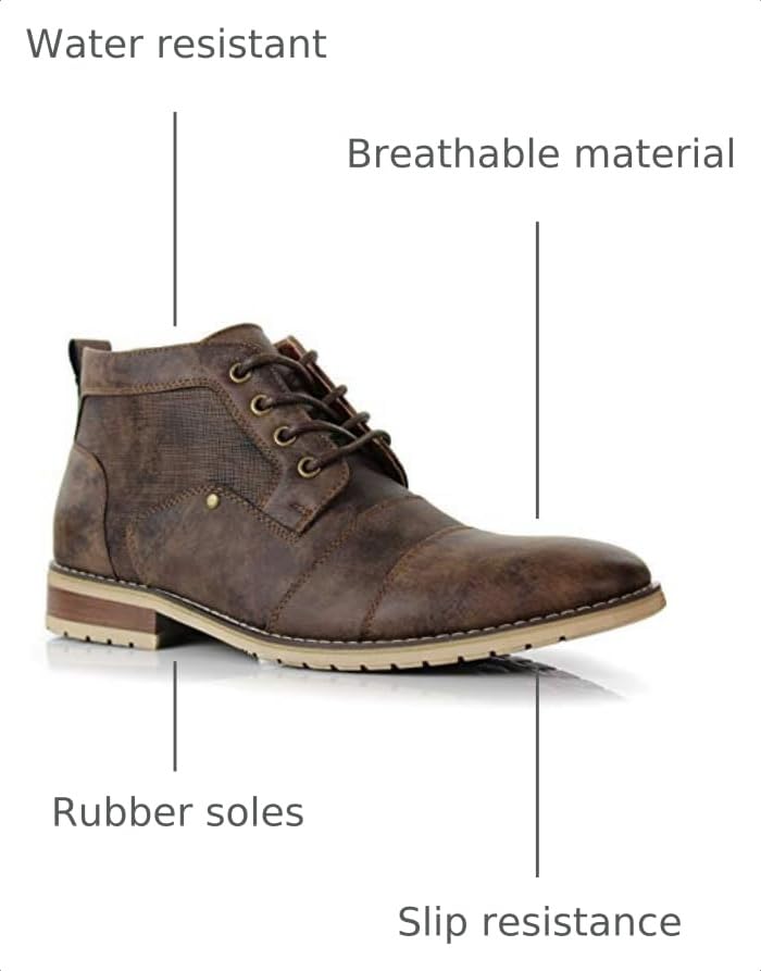 Image of Ferro Aldo Men's Ankle Boots | Lace-Up Cap Toe Chukka Style Dress Boot | Casual Fashion for Work