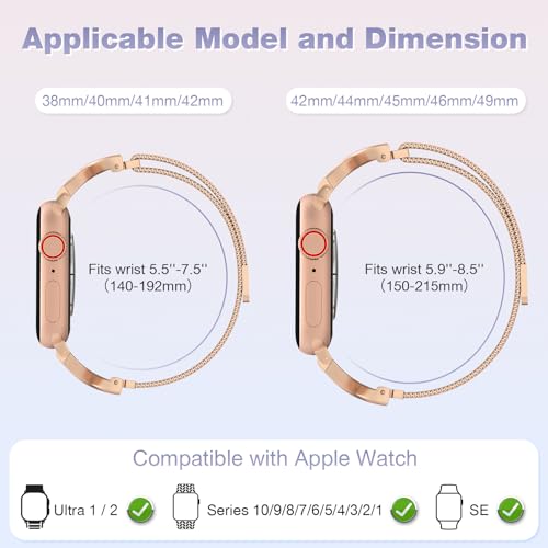 BRG Thin Mesh Loop Apple Watch Band — Champagne Gold (38–42mm) — view 7