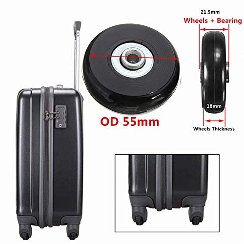 BADASS SHARKS Negro Repuesto Equipaje/Inline Skate Ruedas con Exterior 608ZZ Rodamientos