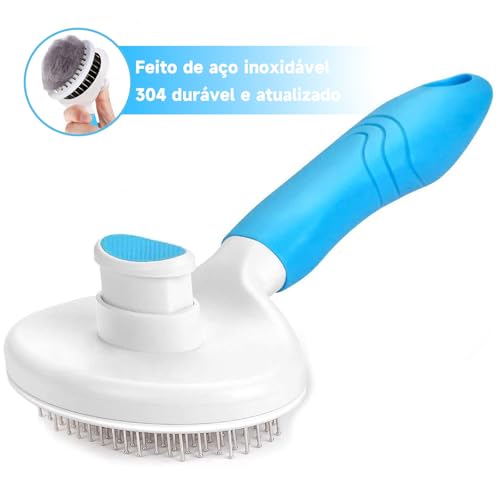 Escova para Animais de Estimação, escova para cães para derramamento com pente para gatos, escova de