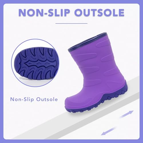 Kids Winter Rain Boots, Insulated Warm Snow Boots, Children Waterproof Mud Boots for Boys and Girls, Toddler/Little Kid/Big Kid3