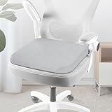 Ruiyuan Seat Cushion Large 43x43x6cm Super Elastic Latex Office Chair Cushion Car Home Office Seat Cushions Softness Breathable Anti-Slip Washable (Light Grey Ice Silk)