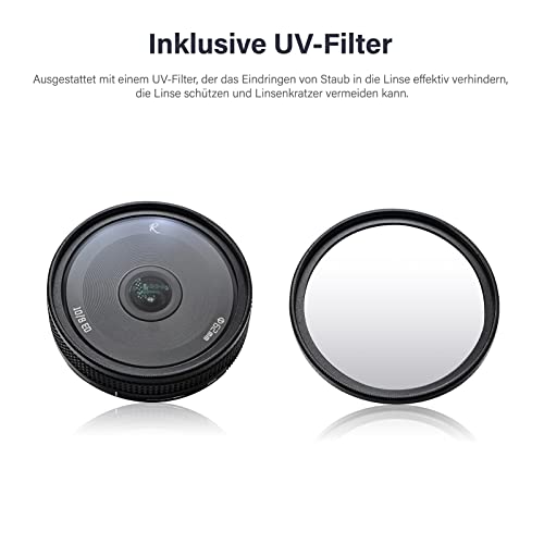 AstrHori 10 mm F8 II Ultraweitwinkel Fischaugenlinse Manuelles APS-C-Objektiv Kompatibel mit Sony E-Mount Mirrorless Camera A6000, A6300, A6400, A6500, A5100, A5000, A6600, NEX-3, NEX-3N,etc(Schwarz)