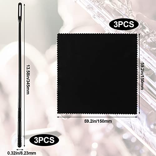 Hinzic 3 Set Flute Cleaning Rod And Cloth, Flute Cleaning Kits 3Pcs Flute Cleaning Rod And 3Pcs Flute Cleaning Cloth Flute Cleaning Swabs For Polishing Inside Care #TOP1