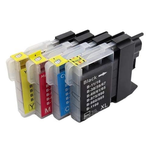 Cartouche LC38 LC990 LC980 pour Brother DCP-145C 185C J125 : kit 4 encres