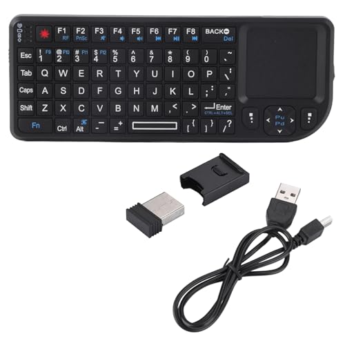 Socobeta Teclado Inalambrico Delgado Ultra Mini Touchpad Retroiluminado Recargable con Indicador de Infrarrojos, Ranura para Teclado, Potente Conexión Inalámbrica 2,4 GHz
